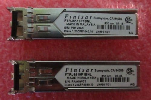 2 x Finisar FTRJ8519P1BNL Fiber Optic Transceiver GBIC 850nm 2GB Shortwave SFP