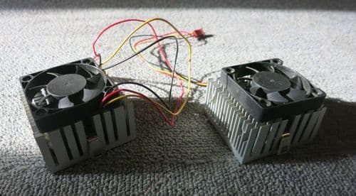 2 x Generic Ball Bearing CPU Cooling Fan And Aluminum Heatsink 60mm x 60mm