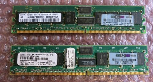 2 x HP 331562-051 1GB 333MHZ PC2700 CL2.5 ECC DDR SDRAM 184-PIN DIMM Memory