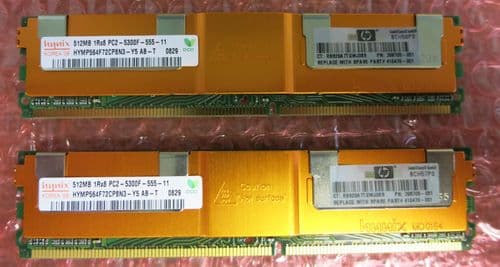 2 x HP 398705-051 416470-001 512MB DDR2 PC2-5300 CL5 SDRAM Memory Module