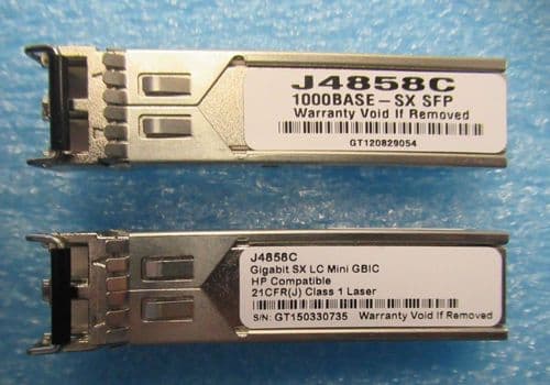 2 x HP J4858C SFP 1Gb Gigabit 1000BASE-SX 850nm MMF Transceiver Module