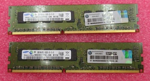 2 x HP Samsung M391B5673FH0-CH9 500670-B21 2GB PC3-10600 DDR3-1333MHz CL9 Memory