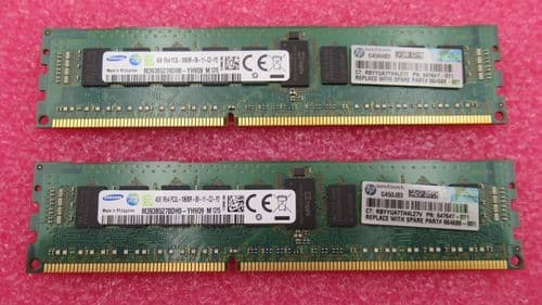 2 x HP Samsung M393B5270DH0-YH9Q9 647893-B21 4GB PC3-10600 DDR3-1333MHz Memory