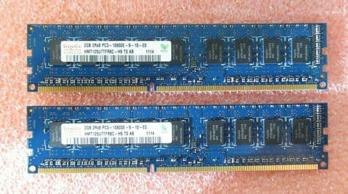 2 x Hynix 2GB(4GB) 2Rx8 PC3-10600E DDR3-1333MHz 240P CL9 Memory HMT125U7TFR8C-H9