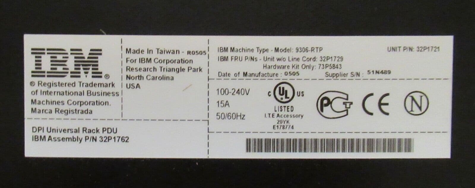 2 x IBM 9306-RTP 32P1762 32P1721 32P1729 73P5843 7 Port DPI Universal ...