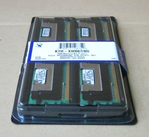 2 x Kingston KTH-XW667/2G Dual Specific Memory 1GB 2Rx8 PC2-5300F DDR2 System