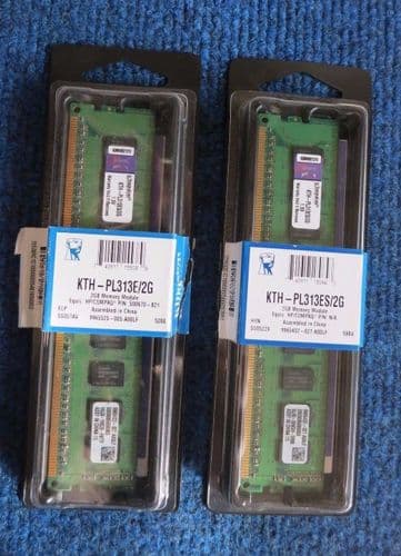 2 x Kington KTH-PL313ES/2G 2GB 240-Pin DDR3 SDRAM ECC DDR3 1333 Memory Module