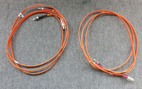 2 x LC To ST 50/125 Duplex Multimode Fibre Optic 2M Cable Orange