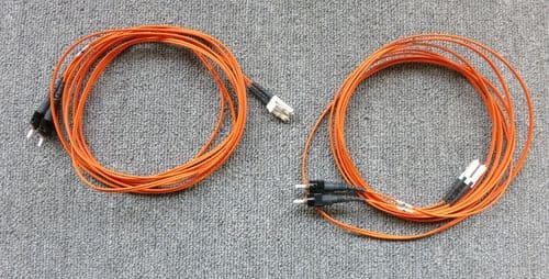 2 x LC To ST 62.5/125 OM1 Duplex Multimode Fibre Optic 3M Cable Orange