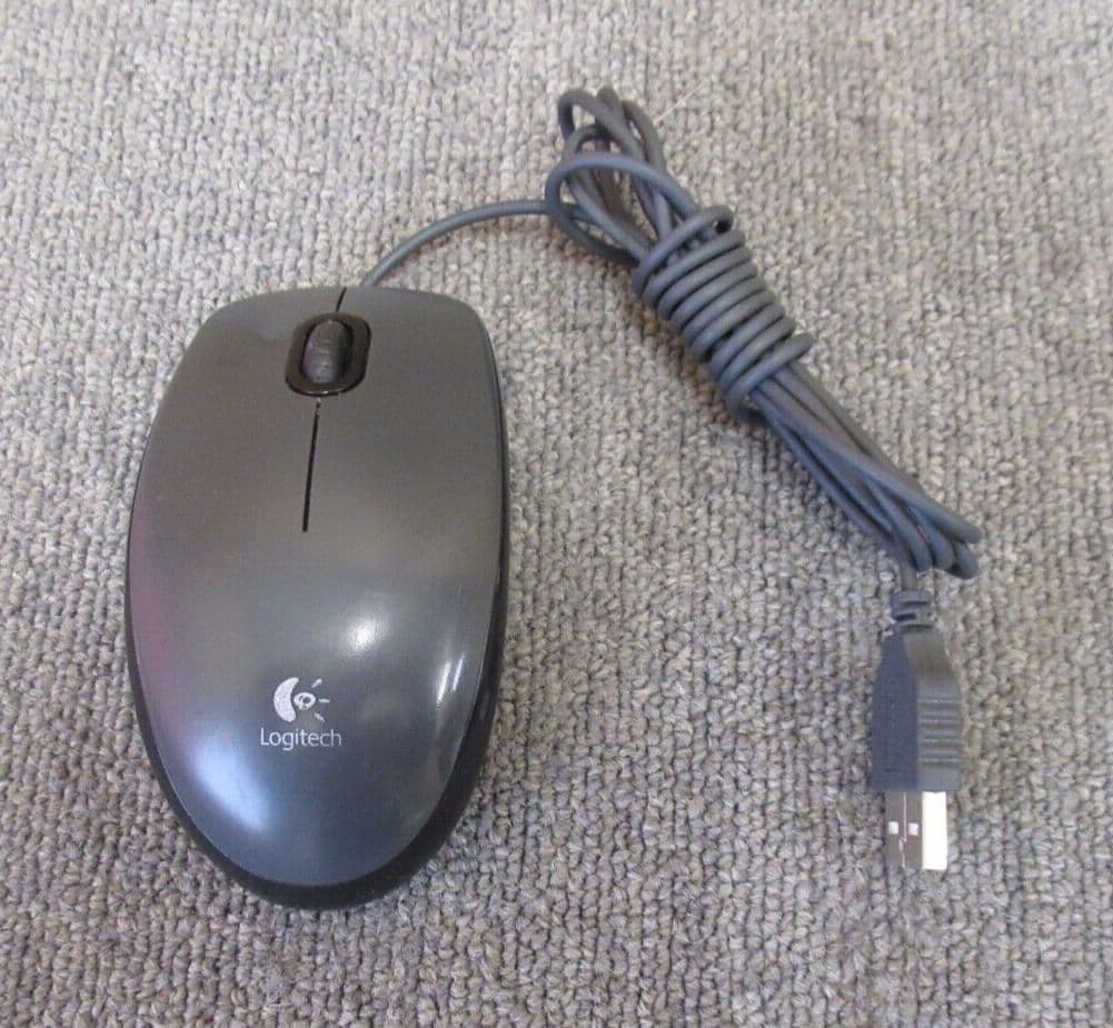 2 x Logitech M-U0026 M90 M100 Grey Optical USB Wired 3-Button Scroll ...