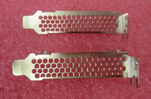 2 x Low Profile Half Height PCI Round Hole Vented Bracket 54mm Spacing