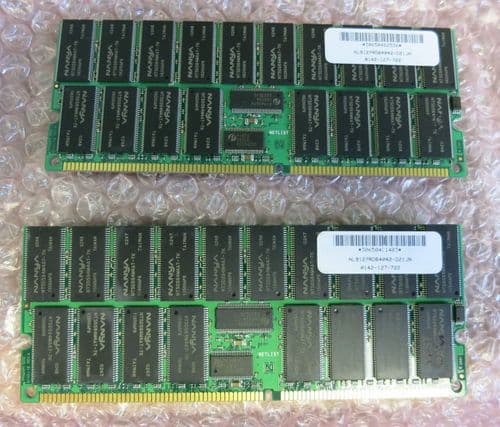2 x Netlist 0142-127-722 1GB DDR PC2100R 266MHz ECC Reg Server Memory 2GB