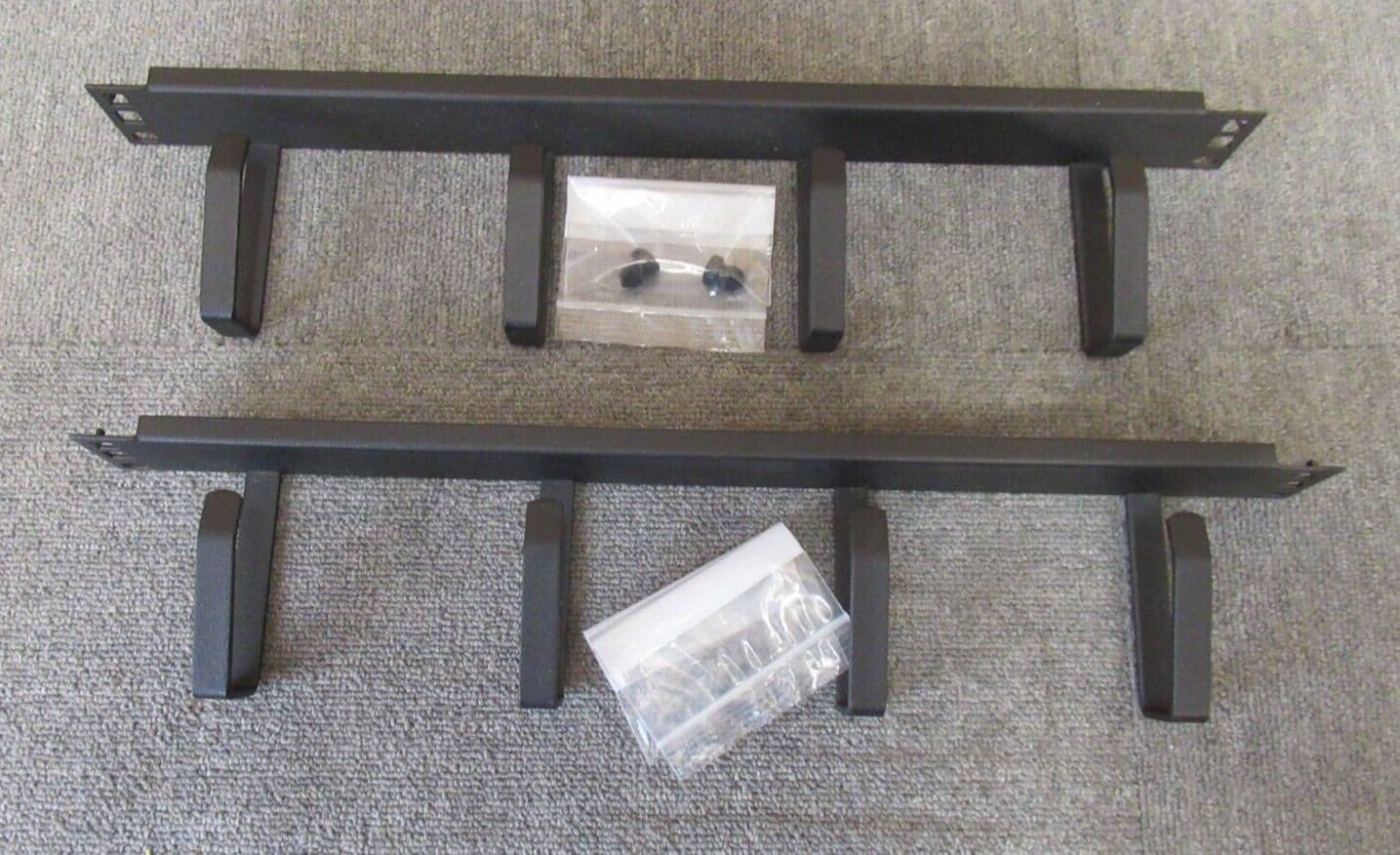 2 x New Black Steel Data Rack Cabinet Cable Tidy Bar 19