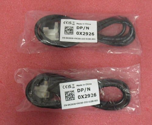 2 x New Dell X2926 1.8m (6ft) UK 3pin High Power C19 Power Cable 240-250V 13A UK