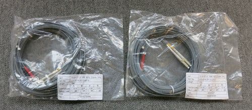 2 x New Fibre Optic Cable 10M ST To LC 0M1 62.5/125 Multimode Deplex Grey