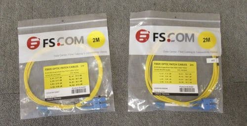 2 x New FS.com 40221 2M LC To SC Duplex OS2 9/125 Single Mode Fiber Optic Cable