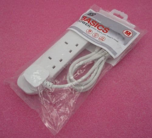 2 x NEW MasterPlug Basics Power 4 Way 2m Extension Lead 13 Amps 240V UK BFG210N