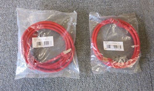 2 x New Sealed Cat6 Ethernet Network RJ45 Patch Leads Cables 1/2 Meters Red