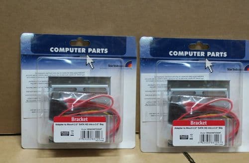 2 x NEW Startech BRACKET25SAT - Adapter To Mount 2.5" SATA HD Into 3.5" Bay