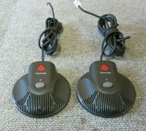 2 x Polycom 2201-07155-005 SoundStation2 Extended Microphone And Cables