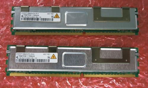 2 x Qimonda HYS72T128420HFN-3S-A 1GB PC2-5300F Fully Buff ECC DDR2-667 Memory