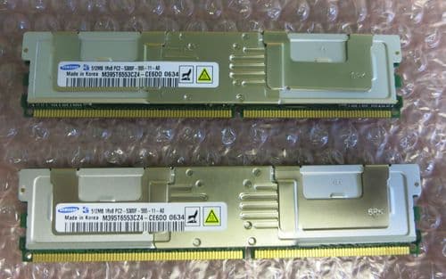 2 x Samsung M395T6553CZ4-CE6D0 512MB PC2-5300 CL5 9c 64x8 Fully Buffered ECC DDR