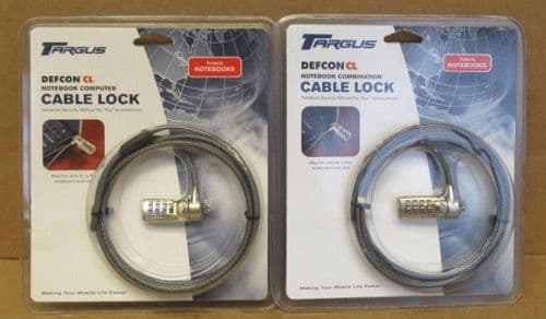 2 x Targus Defcon CL Cable Lock Notebook/ Desktop PC 2.1 Galvanized Steel Cable