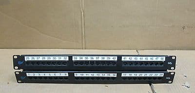 2 x TRU CAT5E Ethernet RJ-45 Network 24-Port Rack Mount Patch Panels