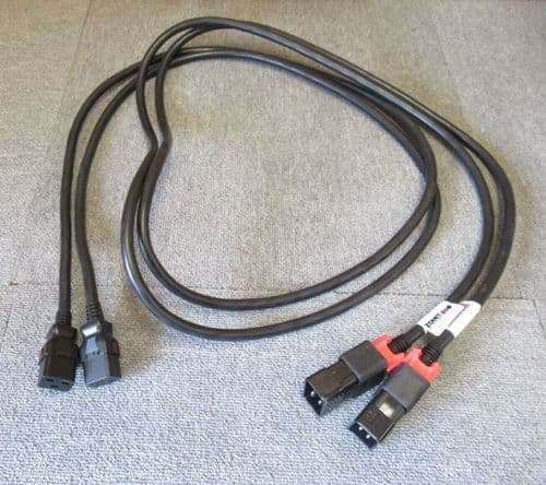 2 x Zonit zLock-zC20-12-aC19-2.5m IEC Dual Locking Cable 2.5M Black C20 To C19