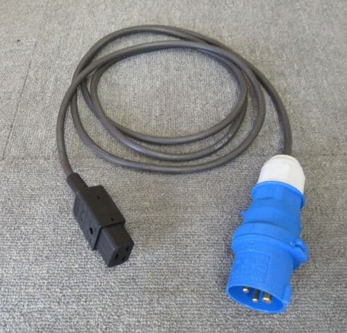 2.5M IEC C19 Female To IP44 16A CEENorm Commando Blue Plug Male Power Lead Cable