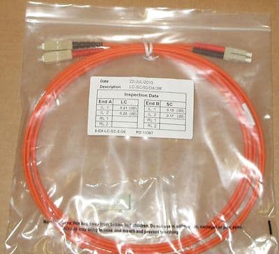 20 x 3M Fibre Channel SC-LC Patch Lead Cable 50/125 SC-LC/50/DX/3M Duplex FC