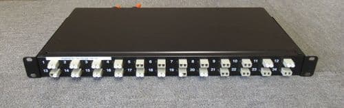 24 Port 19" 1U 24 Loaded LC Duplex Multimode Rackmount Fibre Patch Panel Black