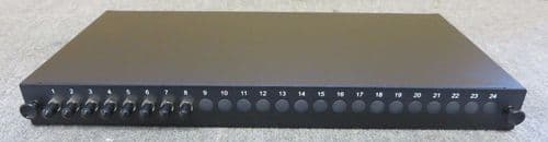 24 Port 19" 1U Rack Mount Fibre Optic Patch Panel ST Multimode Adapters