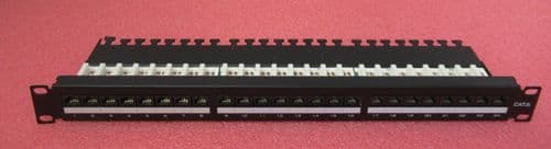 24-Port 1U 19" CAT6 Unshielded Vertical Rackmount RJ45 Patch Panel Black