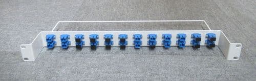 24 Port 1U 19" LC adapter Optical Fibre Patch Panel Loaded