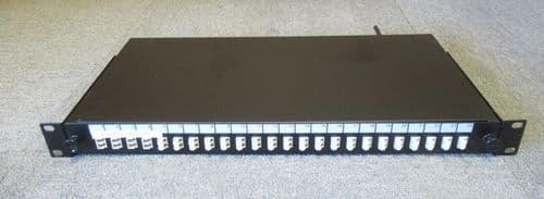 24 Port 1U 19" LC Loaded Rack Mount Fibre Optic Black Patch Panel