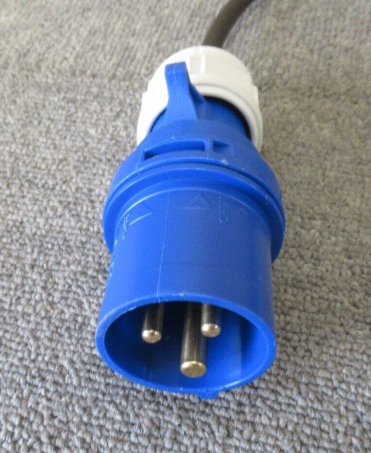 2M IEC C13 Female To IP44 16A PCE Commando Blue Plug Male Power Lead Cable