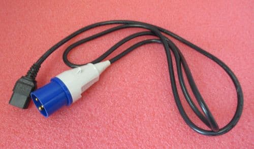 2M IEC C19 Female To IP44 16A CEE Commando Blue Plug Power Lead Cable