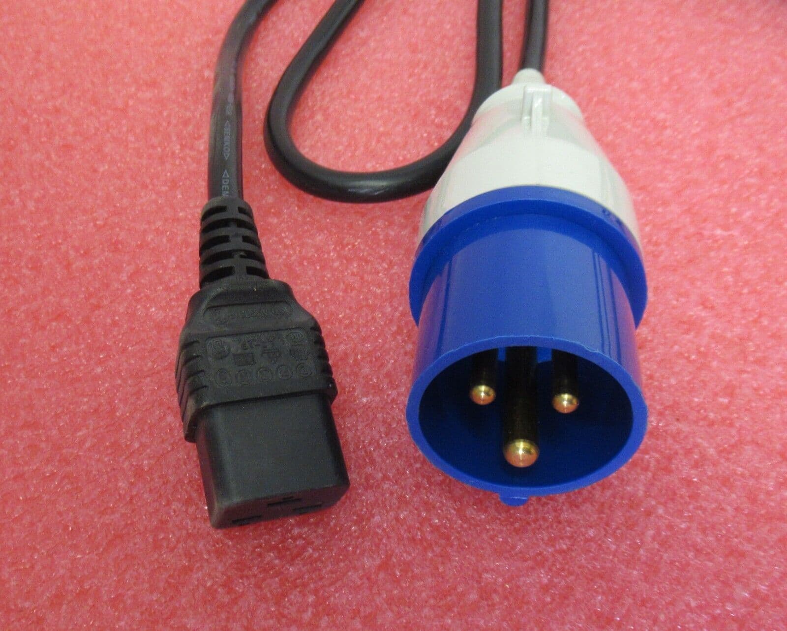 2M IEC C19 Female To IP44 16A CEE Commando Blue Plug Power Lead Cable