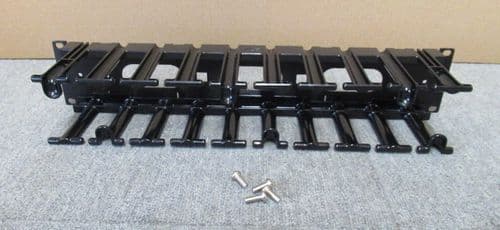 2U Horizontal 19" Rackmount Cable Manager Black Single Sided With Screws