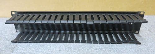 2U Horizontal Finger Duct Rack Cable Management Panel Black Without Cover