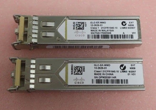 2x Cisco GLC-SX-MMD 1000Base-SX SFP Fibre Channel Transceiver Module 10 ...