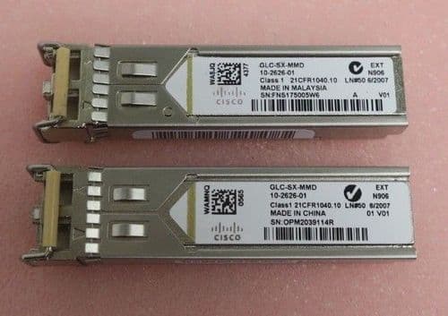 2x Cisco GLC-SX-MMD 1000Base-SX SFP Fibre Channel Transceiver Module 10-2626-01