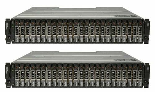 2x Dell PowerVault MD1220 24x 600GB 2.5" HDD Dual 6G SAS Controllers 2x 600W PSU
