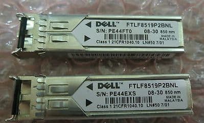 2x Dell X3366 1000BaseSX + Dual Rate 1G/2G Fibre Channel SFP GBIC FTLF8519P2BNL
