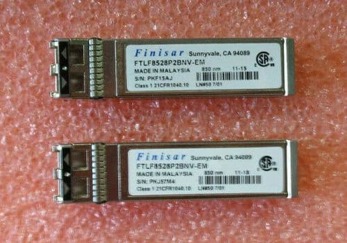 2x Finisar 8GB 850nm Fiber Channel FC SFP+ Optical Transceiver FTLF8528P2BNV-EM