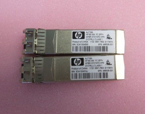 2x HP 8Gb SW FC SFP Short Wave Optical Transceiver Module 468508-001 AJ718A