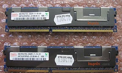 2x Hynix HMT151R7BFR4C-G7 4Gb 2Rx4 PC3-8500R DDR3-1066 Registered RAM Memory