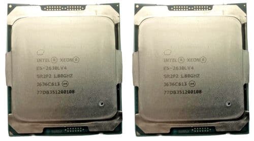 2x Intel Xeon E5-2630Lv4 10Core 1.8GHz 25MB 8GT/s QPI SR2P2 Server CPU Processor