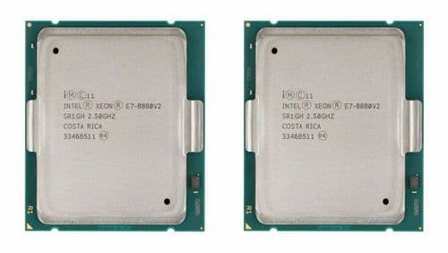 2x Intel Xeon E7-8880V2 15-Core 2.50GHz SR1GH LGA2011 37.5MB Cache Processor CPU